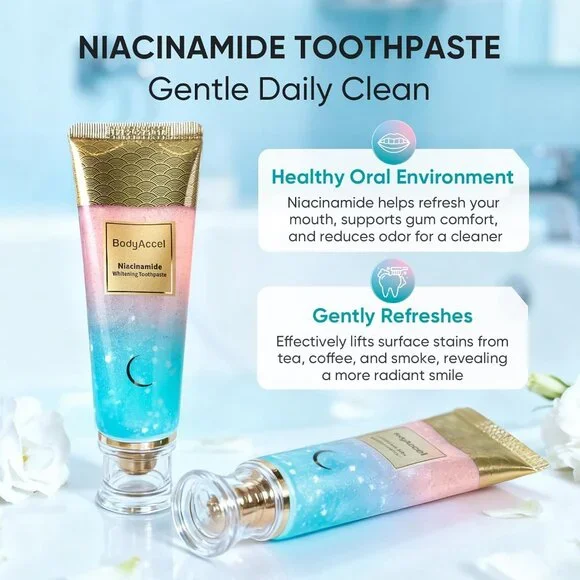New 2 Pack Natural Whitening Toothpaste with Niacinamide, Gentle Formula - Picture 2 of 8